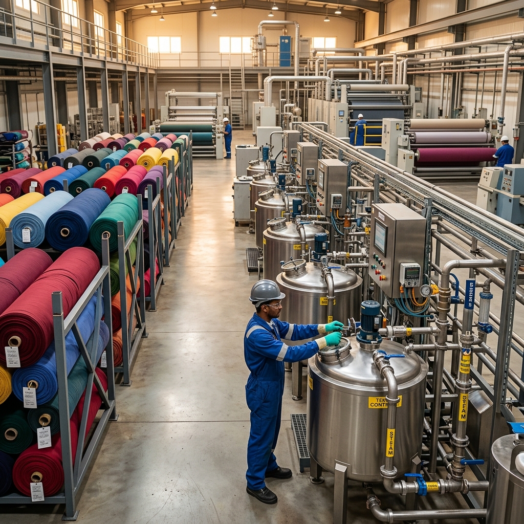 Chemical dye run and textile mill control