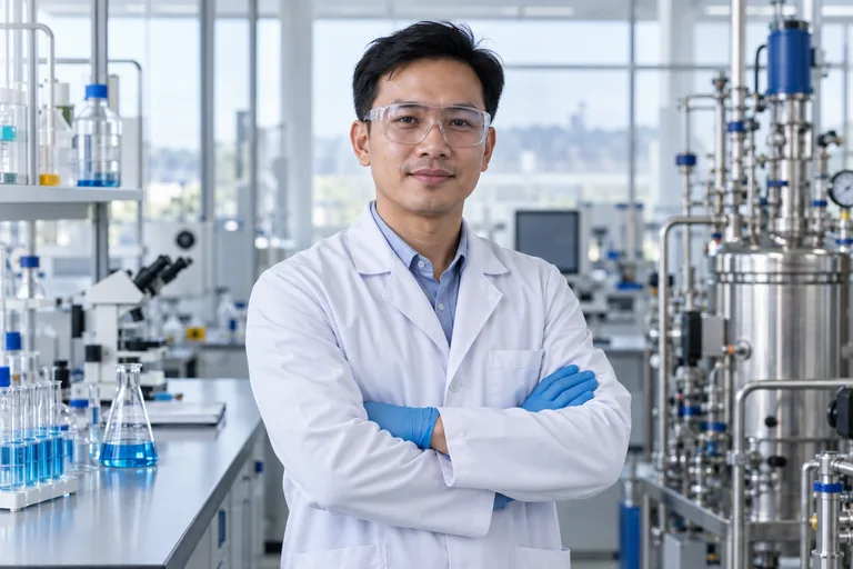 Chemical specialist in a quality control laboratory