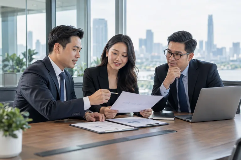 Business consultants collaborating in a meeting